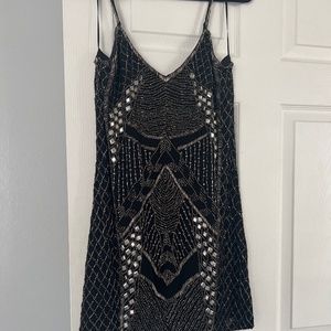 NWT Haute Hippie beaded black dress